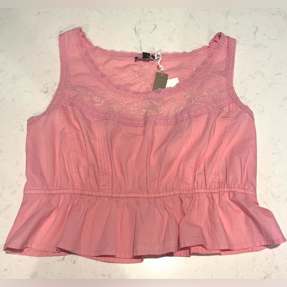 J Crew Regenerative Cotton Pink Top